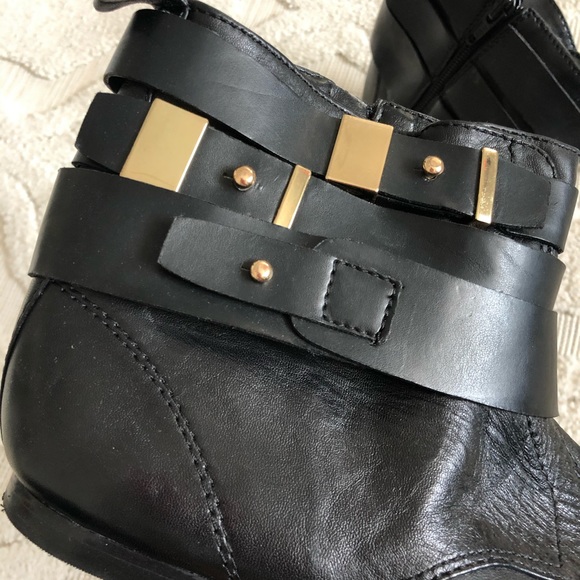 Nine West Geonna leather ankle flat boots sz: 7.5 - Picture 3 of 9